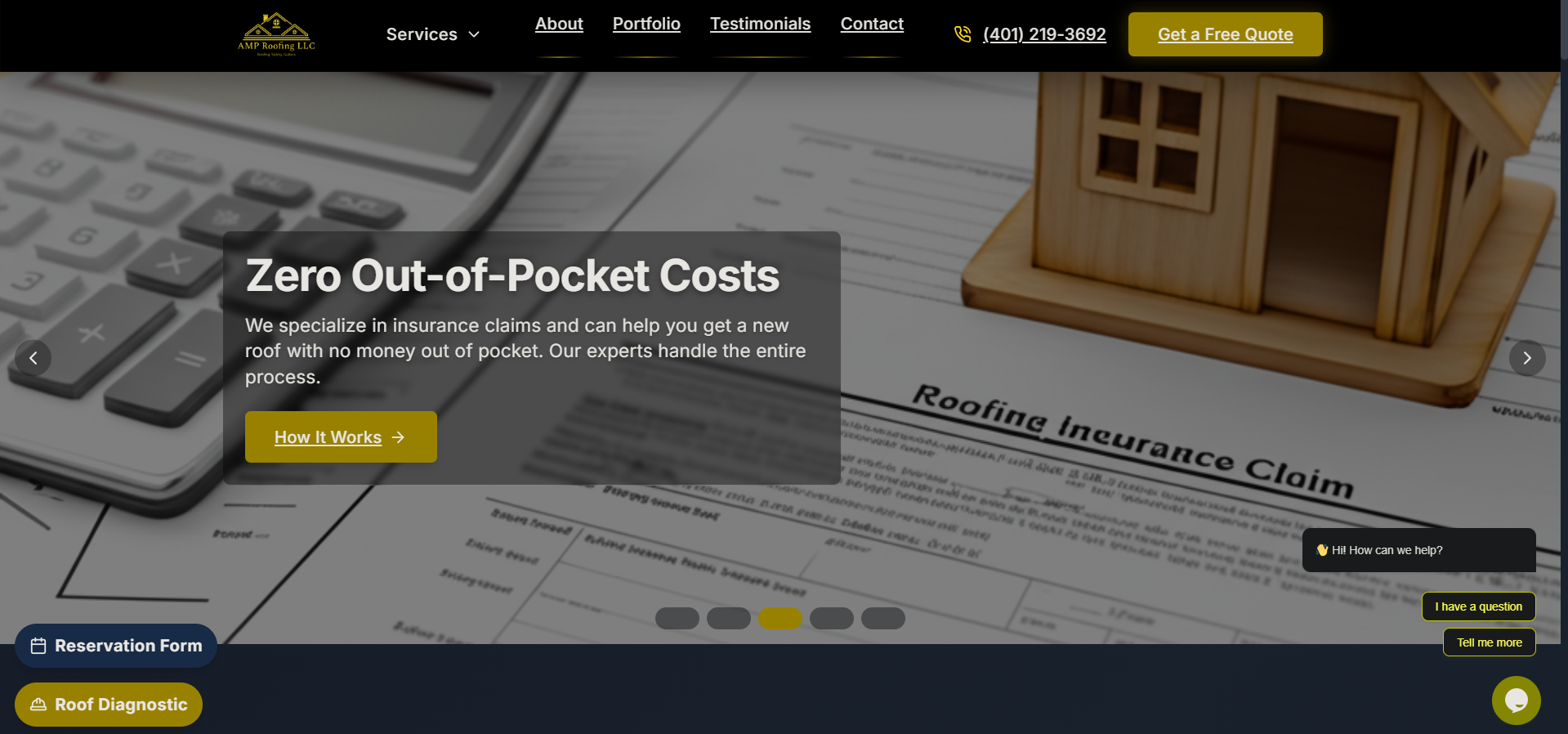 Amp Roofing LLC - Website Creation project by Amenti AI showcasing our professional work in website creation